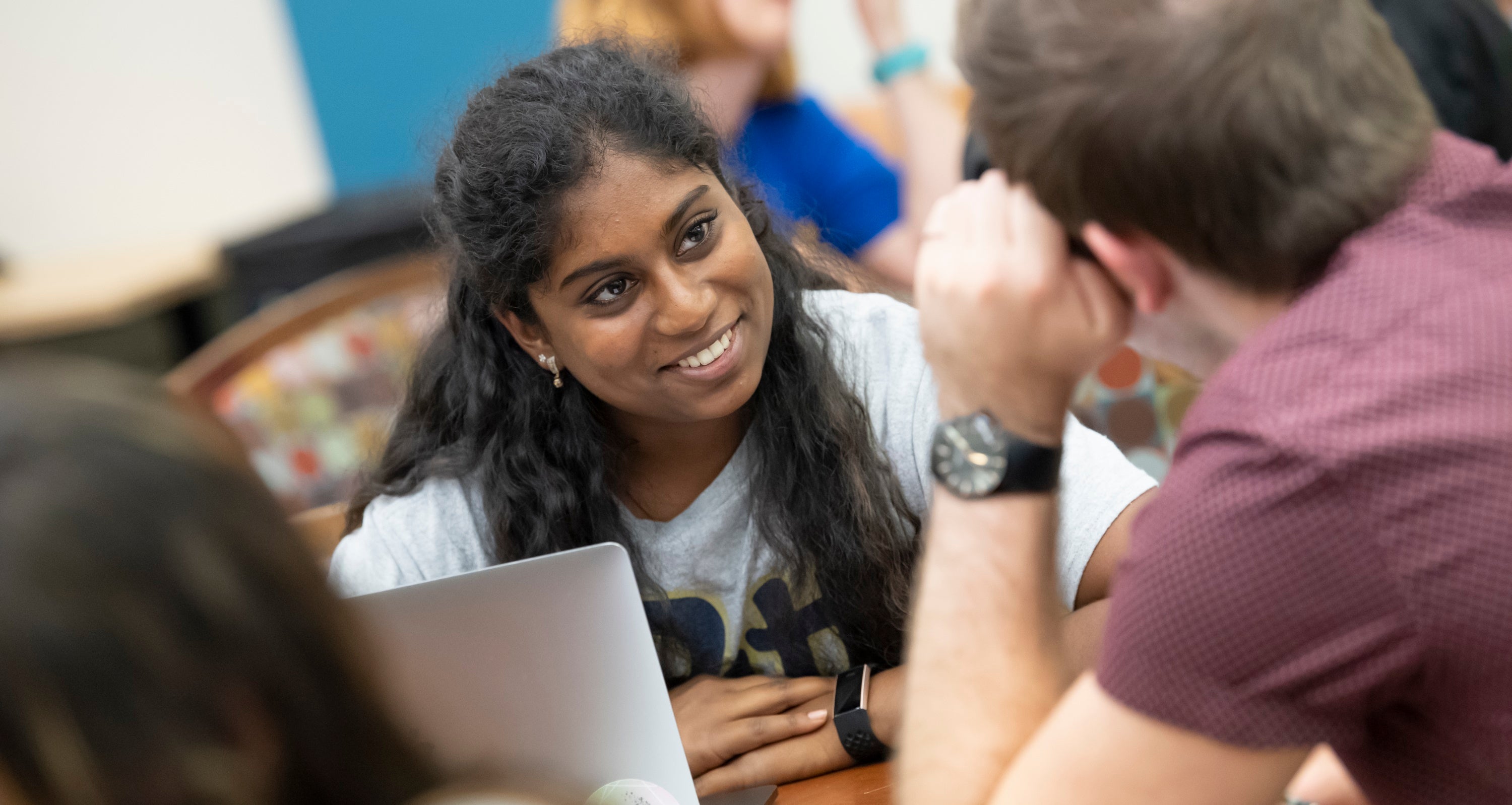 students studying at the library