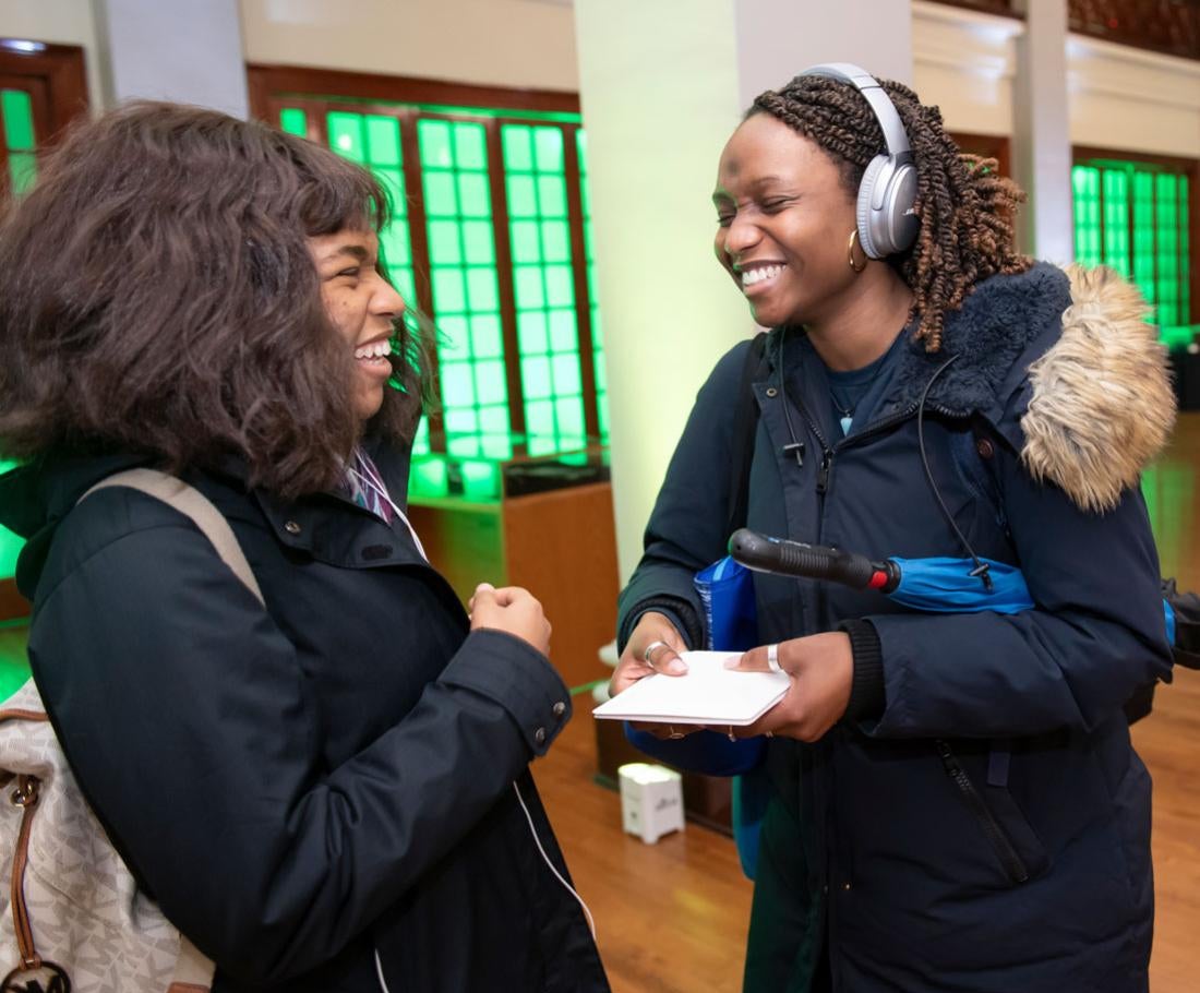 Students laughing